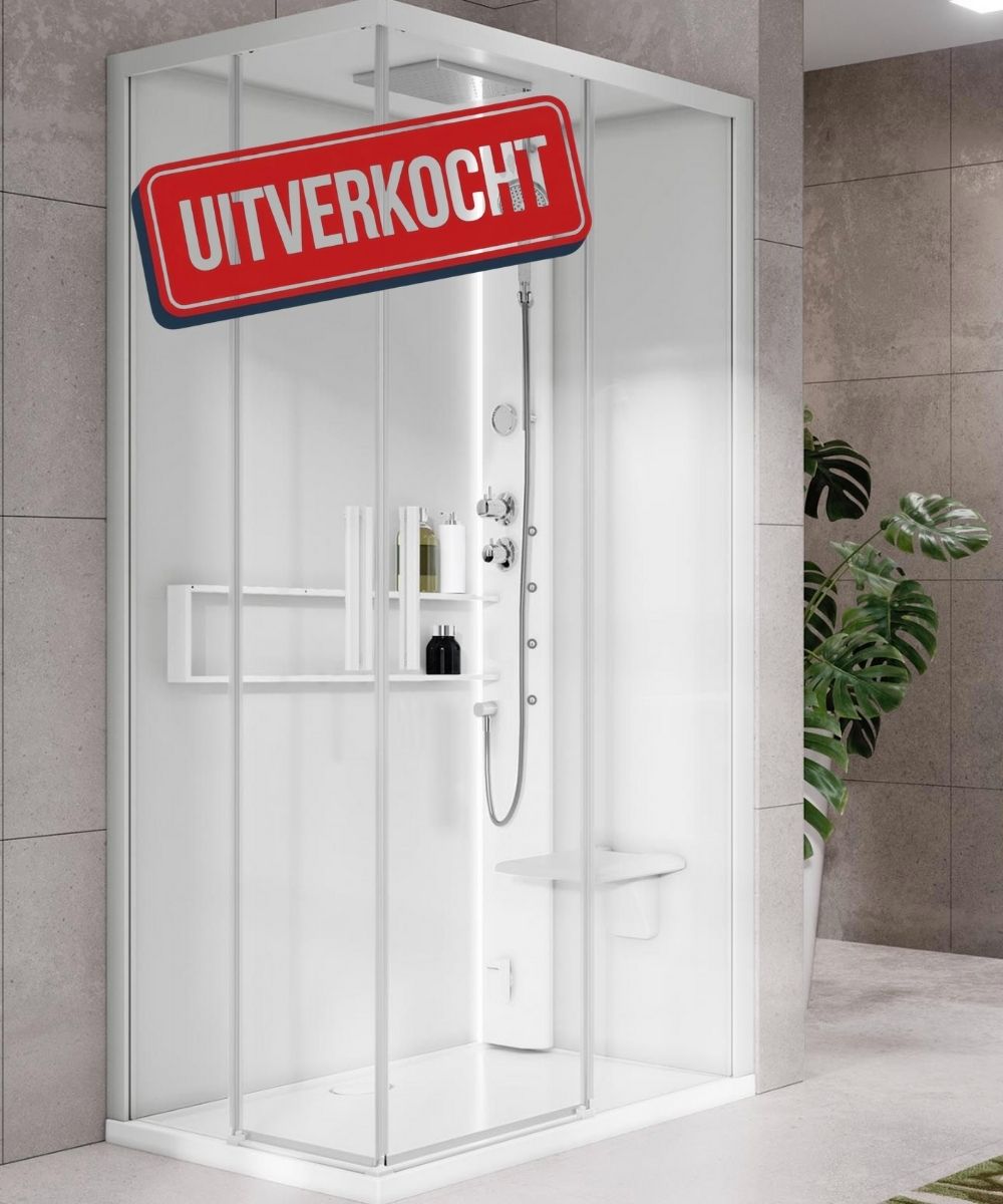 Uitverkocht Novellini Glax 2 2P stoomcabine Hammam 120x90 matwit